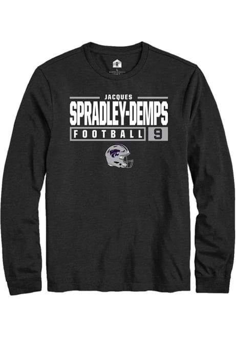 Jacques Spradley-Demps Rally Mens Black K-State Wildcats NIL Stacked Box Tee