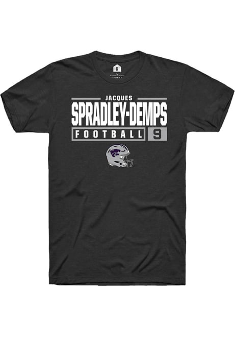 Jacques Spradley-Demps Black K-State Wildcats NIL Stacked Box Short Sleeve T Shirt