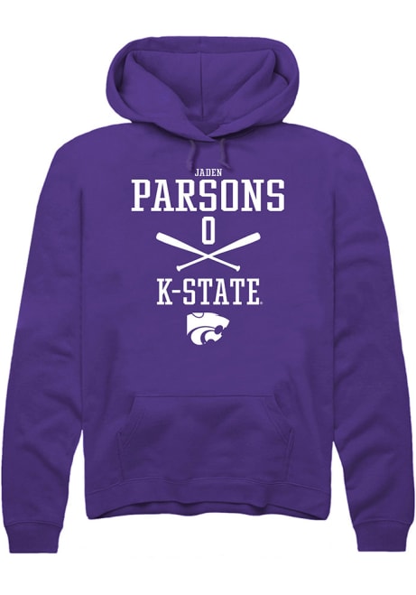 Jaden Parsons Rally Mens Purple K-State Wildcats NIL Sport Icon Hooded Sweatshirt