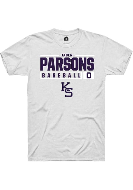 Jaden Parsons White K-State Wildcats NIL Stacked Box Short Sleeve T Shirt