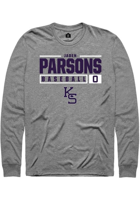 Jaden Parsons Rally Mens Graphite K-State Wildcats NIL Stacked Box Tee