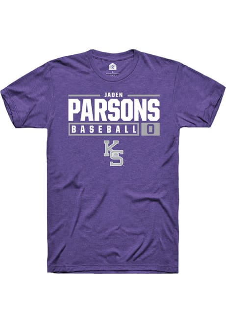 Jaden Parsons Purple K-State Wildcats NIL Stacked Box Short Sleeve T Shirt