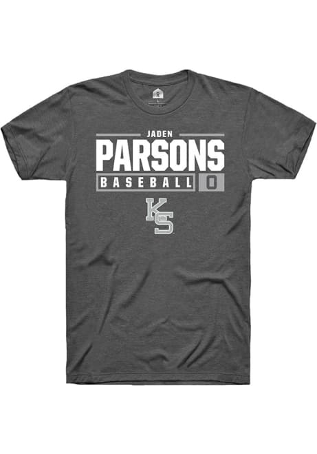Jaden Parsons Grey K-State Wildcats NIL Stacked Box Short Sleeve T Shirt