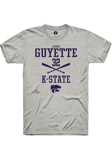 James Guyette Ash K-State Wildcats NIL Sport Icon Short Sleeve T Shirt