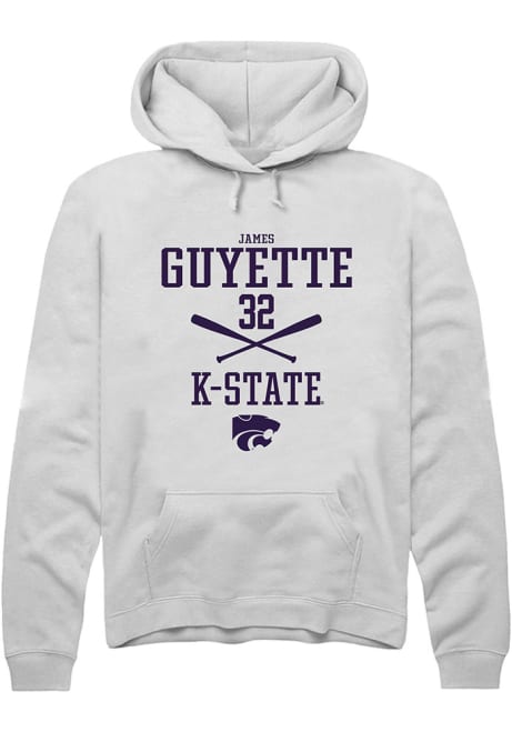 James Guyette Rally Mens White K-State Wildcats NIL Sport Icon Hooded Sweatshirt
