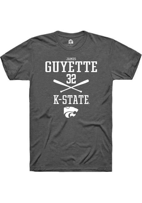 James Guyette Dark Grey K-State Wildcats NIL Sport Icon Short Sleeve T Shirt