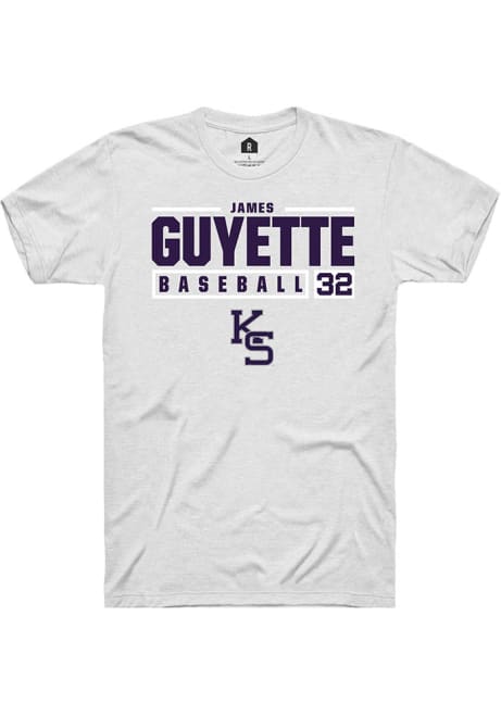 James Guyette White K-State Wildcats NIL Stacked Box Short Sleeve T Shirt