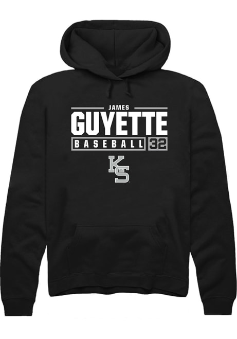 James Guyette Rally Mens Black K-State Wildcats NIL Stacked Box Hooded Sweatshirt