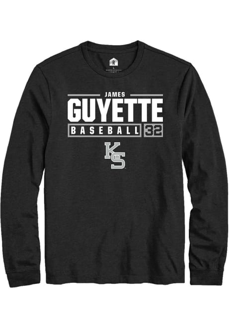 James Guyette Rally Mens Black K-State Wildcats NIL Stacked Box Tee