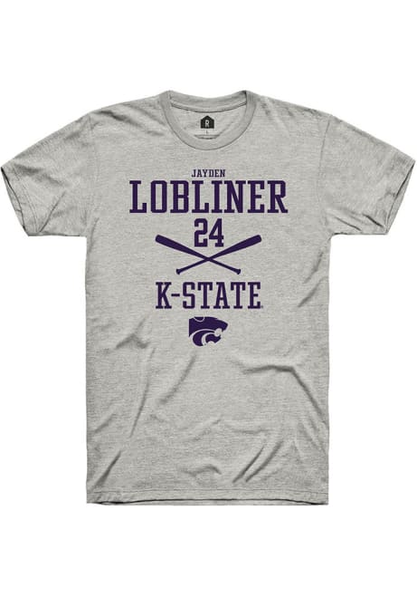 Jayden Lobliner Ash K-State Wildcats NIL Sport Icon Short Sleeve T Shirt