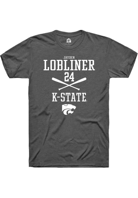 Jayden Lobliner Dark Grey K-State Wildcats NIL Sport Icon Short Sleeve T Shirt