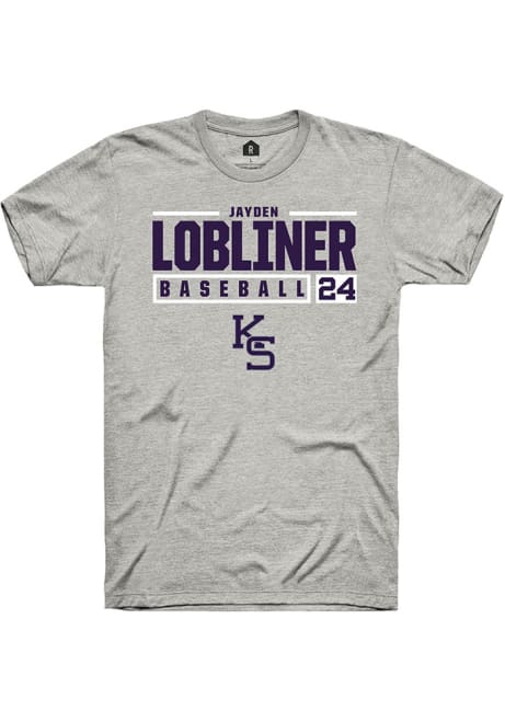 Jayden Lobliner Ash K-State Wildcats NIL Stacked Box Short Sleeve T Shirt