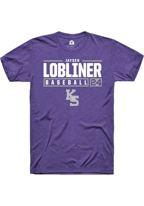 Jayden Lobliner Purple K-State Wildcats NIL Stacked Box Short Sleeve T Shirt