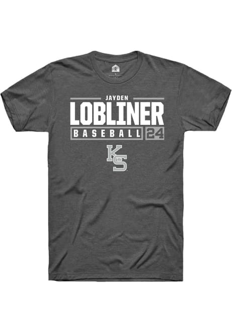 Jayden Lobliner Dark Grey K-State Wildcats NIL Stacked Box Short Sleeve T Shirt