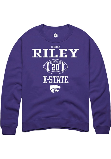 Jordan Riley Rally Mens Purple K-State Wildcats NIL Sport Icon Crew Sweatshirt