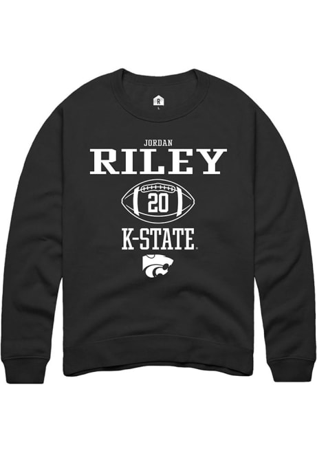 Jordan Riley Rally Mens Black K-State Wildcats NIL Sport Icon Crew Sweatshirt