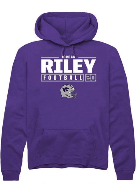 Jordan Riley Rally Mens Purple K-State Wildcats NIL Stacked Box Hooded Sweatshirt