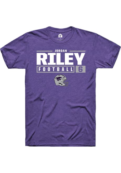 Jordan Riley Purple K-State Wildcats NIL Stacked Box Short Sleeve T Shirt