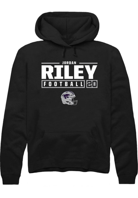 Jordan Riley Rally Mens Black K-State Wildcats NIL Stacked Box Hooded Sweatshirt