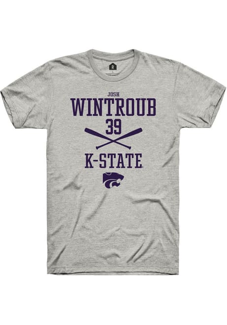 Josh Wintroub Ash K-State Wildcats NIL Sport Icon Short Sleeve T Shirt