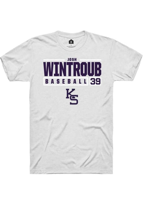Josh Wintroub White K-State Wildcats NIL Stacked Box Short Sleeve T Shirt