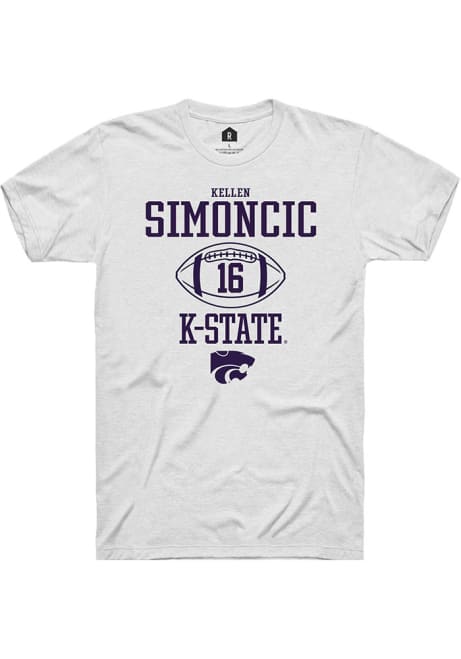Kellen Simoncic White K-State Wildcats NIL Sport Icon Short Sleeve T Shirt