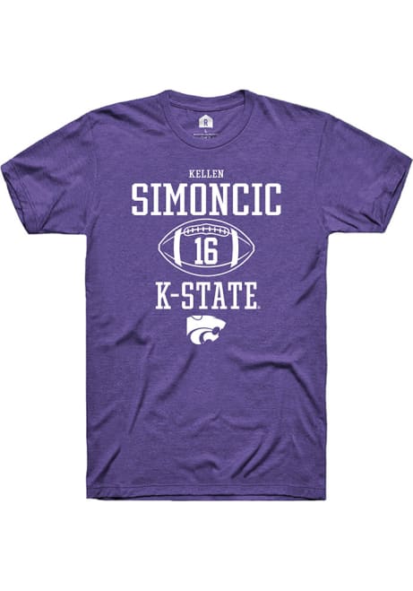 Kellen Simoncic Purple K-State Wildcats NIL Sport Icon Short Sleeve T Shirt