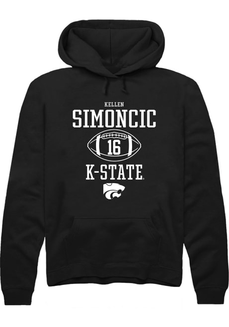 Kellen Simoncic Rally Mens Black K-State Wildcats NIL Sport Icon Hooded Sweatshirt