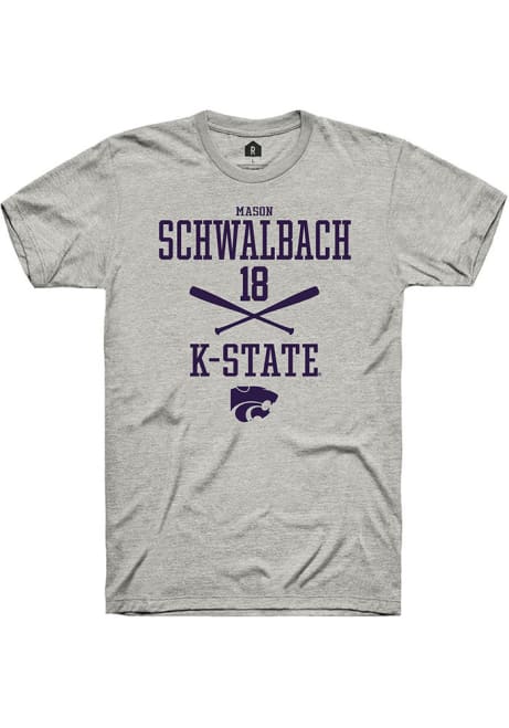 Mason Schwalbach Ash K-State Wildcats NIL Sport Icon Short Sleeve T Shirt