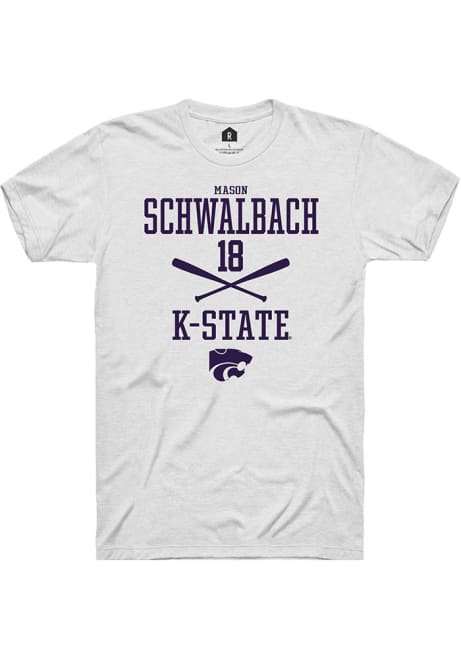 Mason Schwalbach White K-State Wildcats NIL Sport Icon Short Sleeve T Shirt