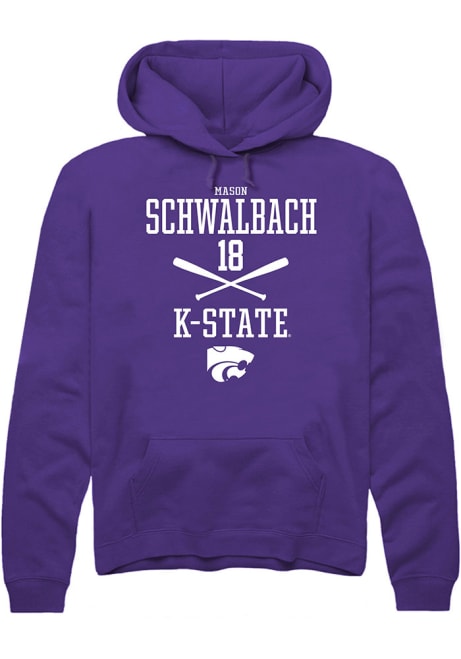 Mason Schwalbach Rally Mens Purple K-State Wildcats NIL Sport Icon Hooded Sweatshirt