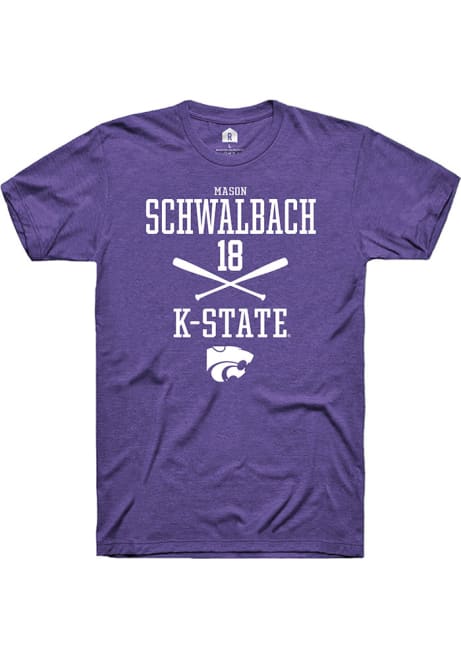 Mason Schwalbach Purple K-State Wildcats NIL Sport Icon Short Sleeve T Shirt