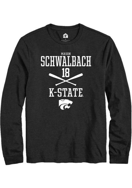 Mason Schwalbach Rally Mens Black K-State Wildcats NIL Sport Icon Tee