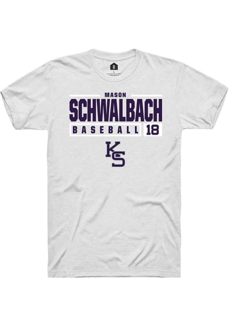 Mason Schwalbach White K-State Wildcats NIL Stacked Box Short Sleeve T Shirt