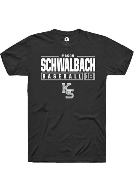 Mason Schwalbach Black K-State Wildcats NIL Stacked Box Short Sleeve T Shirt