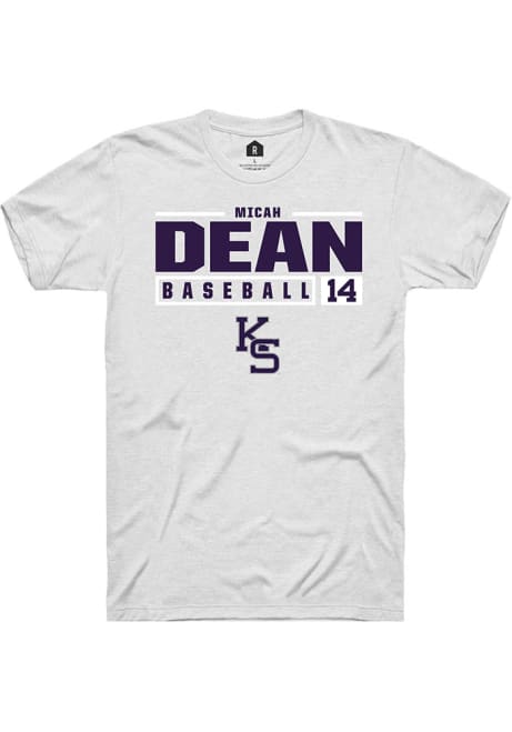 Micah Dean White K-State Wildcats NIL Stacked Box Short Sleeve T Shirt