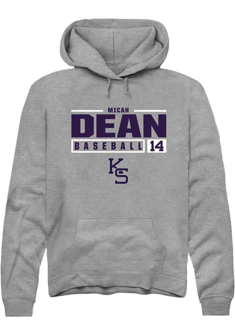 Micah Dean Rally Mens Graphite K-State Wildcats NIL Stacked Box Hooded Sweatshirt