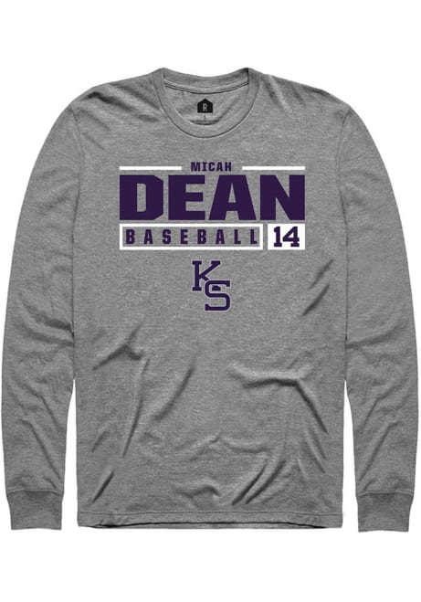 Micah Dean Rally Mens Graphite K-State Wildcats NIL Stacked Box Tee