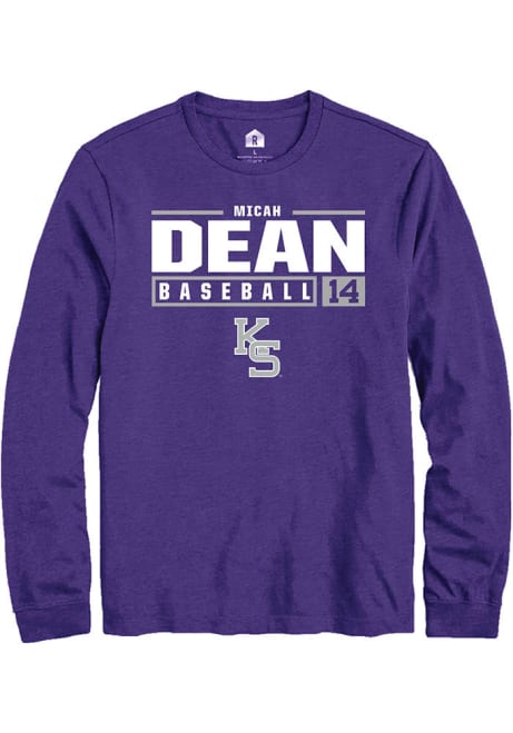 Micah Dean Rally Mens Purple K-State Wildcats NIL Stacked Box Tee