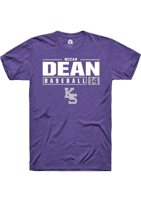 Micah Dean Purple K-State Wildcats NIL Stacked Box Short Sleeve T Shirt