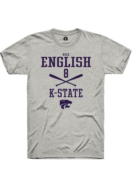Nick English Ash K-State Wildcats NIL Sport Icon Short Sleeve T Shirt