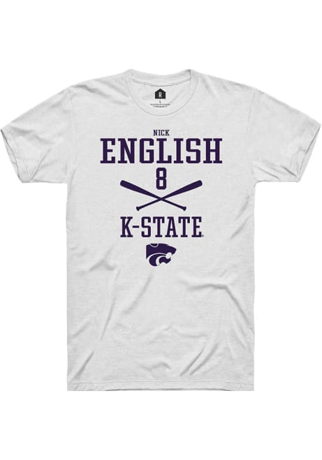 Nick English White K-State Wildcats NIL Sport Icon Short Sleeve T Shirt
