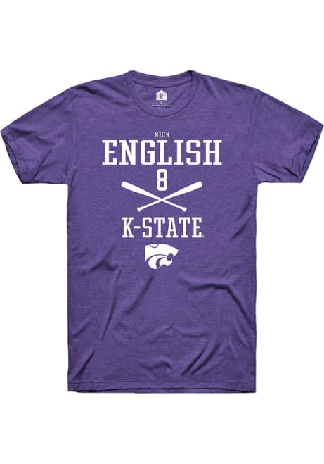 Nick English Purple K-State Wildcats NIL Sport Icon Short Sleeve T Shirt