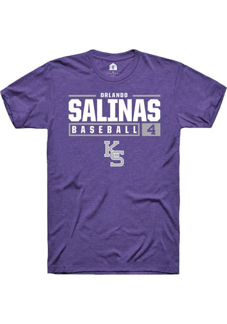 orlando salinas Purple K-State Wildcats NIL Stacked Box Short Sleeve T Shirt