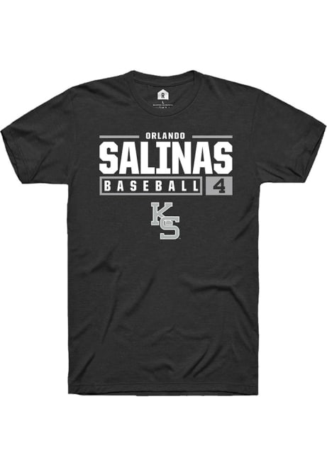 orlando salinas Black K-State Wildcats NIL Stacked Box Short Sleeve T Shirt