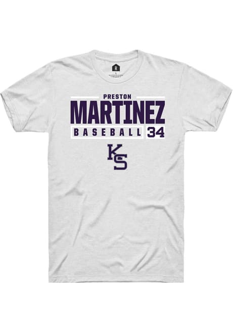 Preston Martinez White K-State Wildcats NIL Stacked Box Short Sleeve T Shirt
