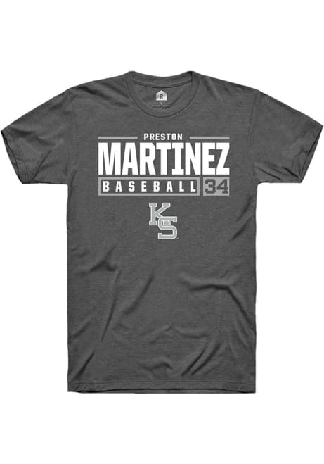 Preston Martinez Grey K-State Wildcats NIL Stacked Box Short Sleeve T Shirt