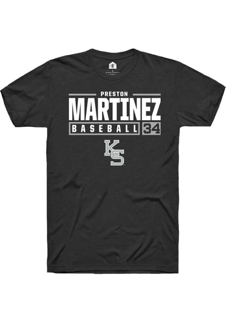 Preston Martinez Black K-State Wildcats NIL Stacked Box Short Sleeve T Shirt
