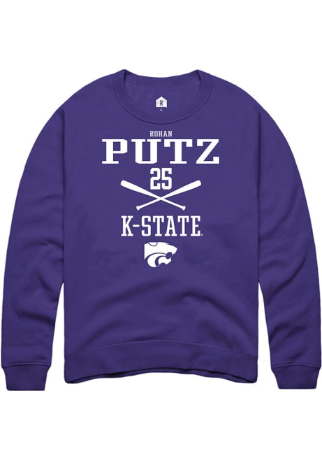 Rohan Putz Rally Mens Purple K-State Wildcats NIL Sport Icon Crew Sweatshirt