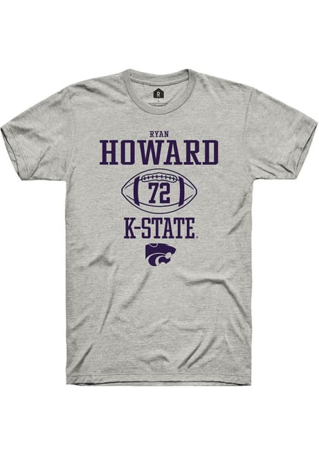 Ryan Howard Ash K-State Wildcats NIL Sport Icon Short Sleeve T Shirt